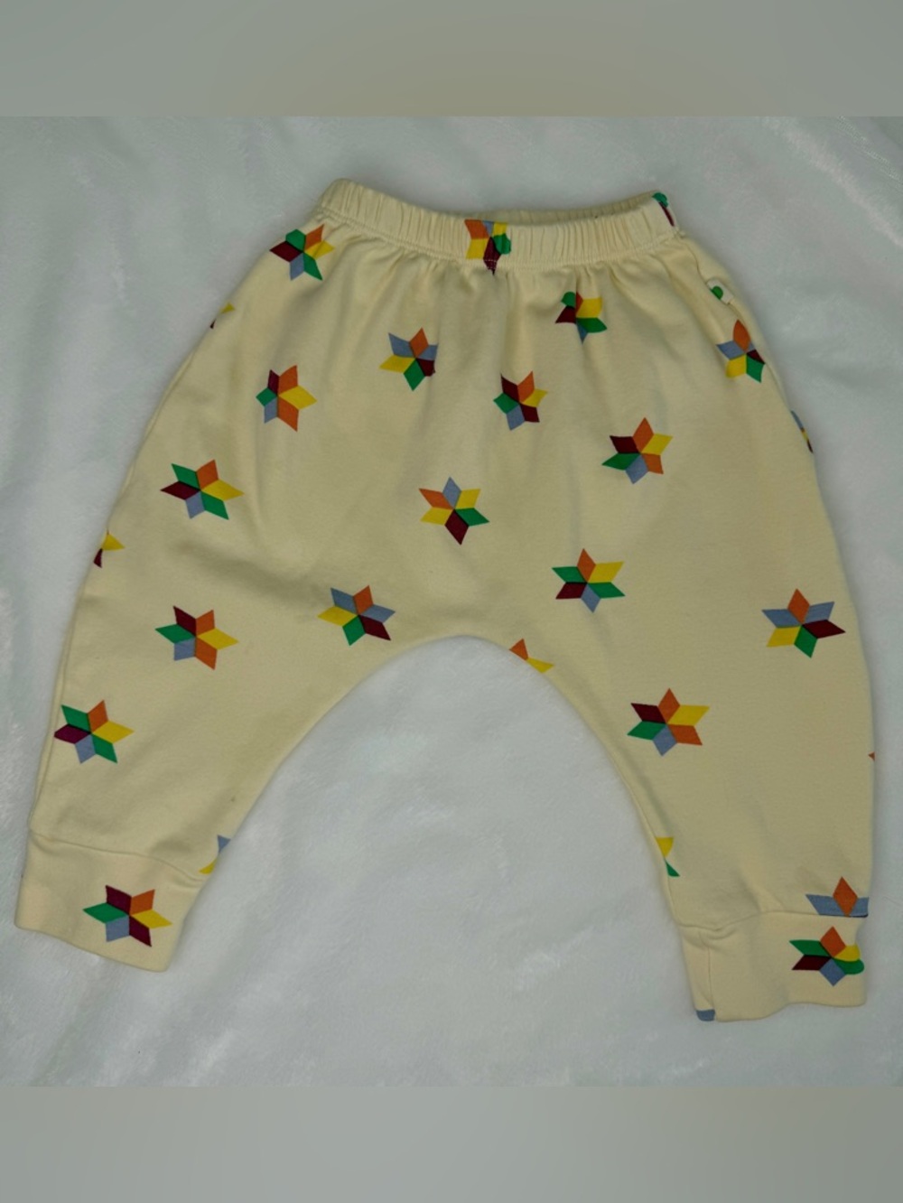 Cream Star Print Kids Leggings